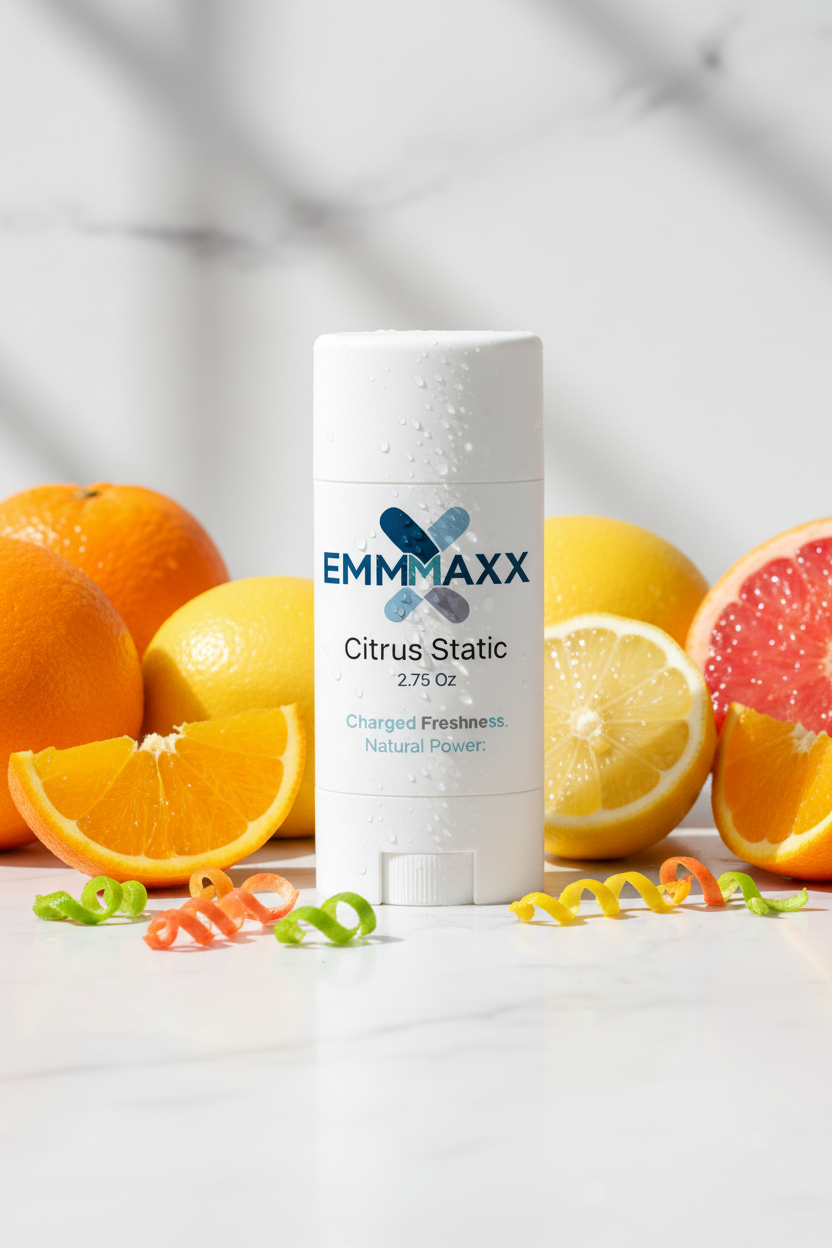 Citrus Static Natural Deodorant in citrus setting